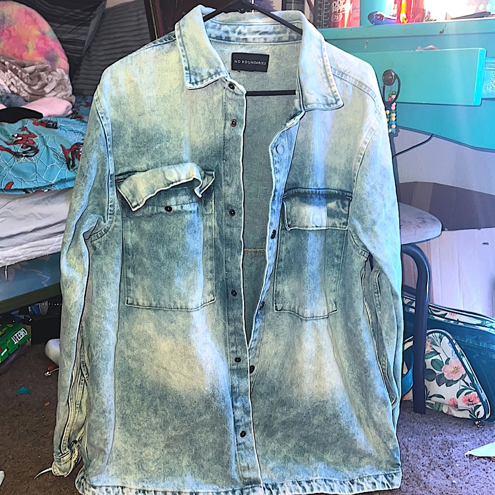 denim jean jacket, medium, good quality, only been worn once